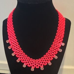 Elegant Pink Necklace with Crystal Accents
